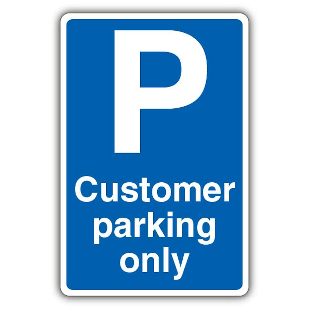 V Safety Customer Parking Only Safety Sign - 300 x 450 mm - 3mm Aluminium Composite