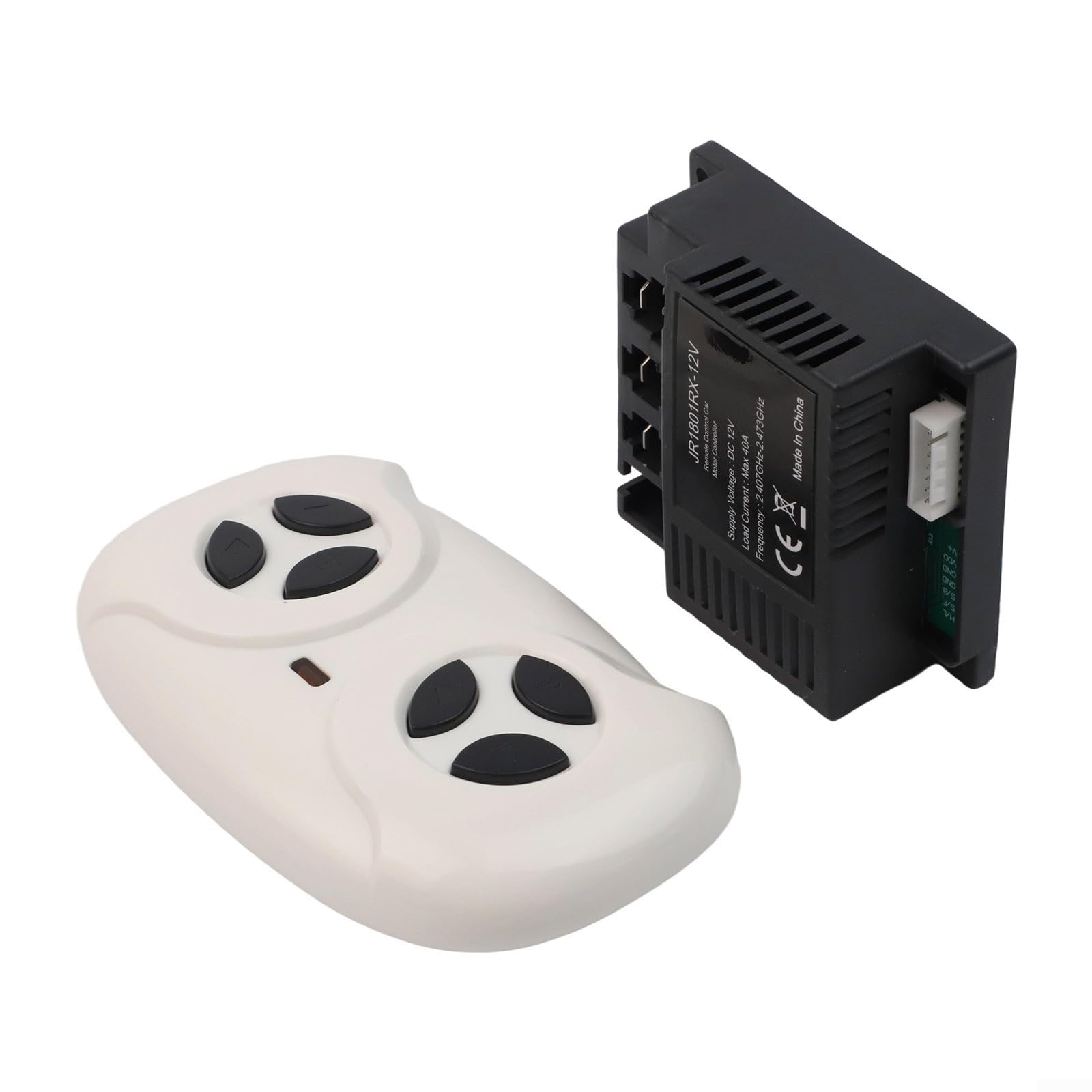 2.4G Remote Control and Receiver Set JR1801RX-12V for Children's Electric Ride-On Toys 7-Pin 12V System with Slow Start Function Replacement Controller(Full set)