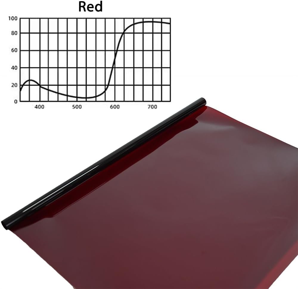 Lot de 6 filtres de correction de couleur pour éclairage de photographie - 40 x 50 cm - Pour studio photo, lampe frontale stroboscopique - Rouge