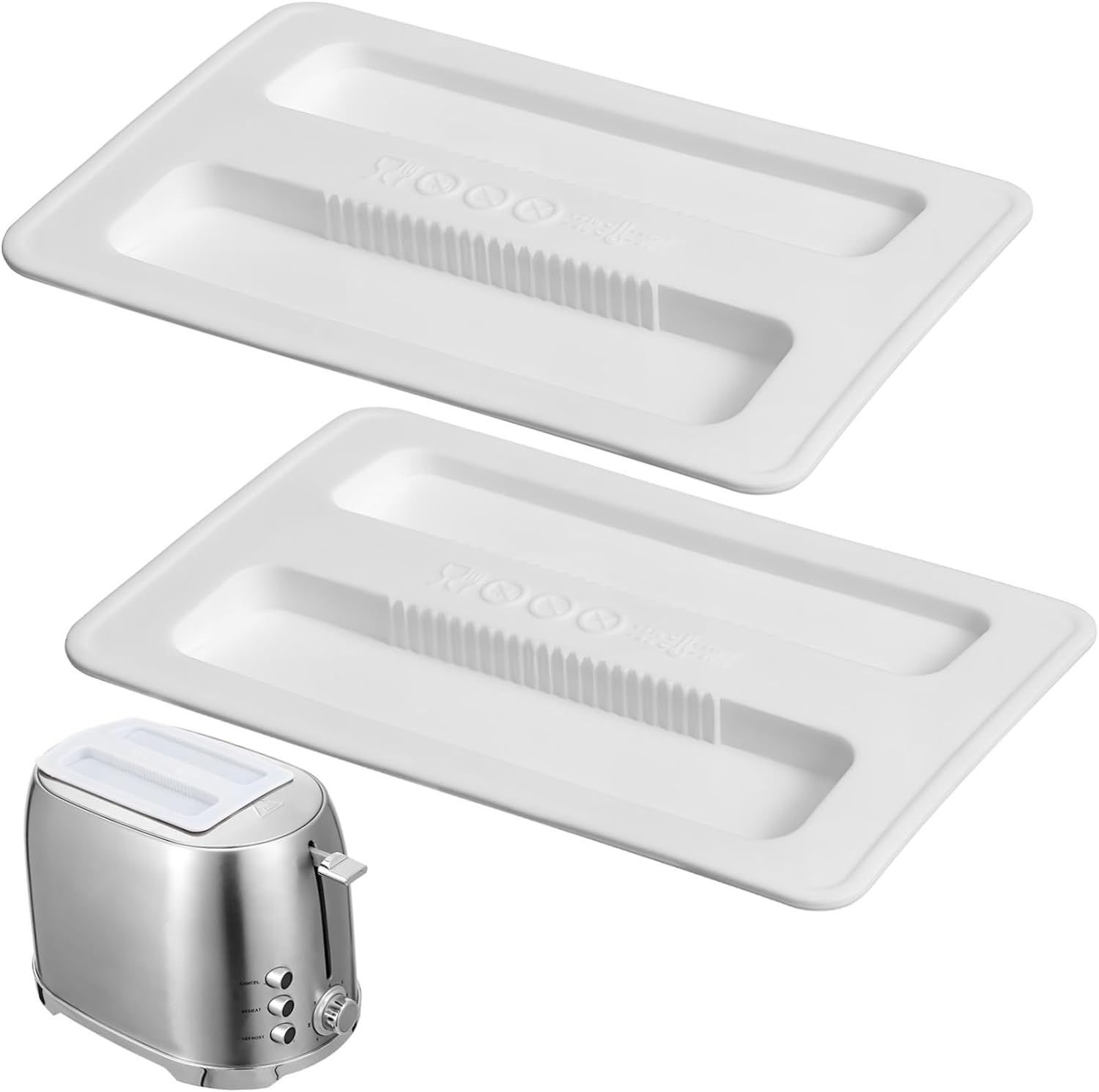 COLLBATH 2pcs Bread Maker Upper Covers Toaster Dustproof Silicone Toaster Oven Protector