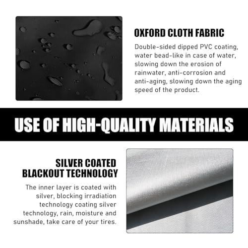 Image of Ohleats 2 PCS Car Tire Covers, Waterproof Tire Protector Fits Tire Diameters 26-28.9 inches, Dustproof Wheel Covers for RV, Truck, SUV, Camper, Van, Universal Car Accessories (Black, M)