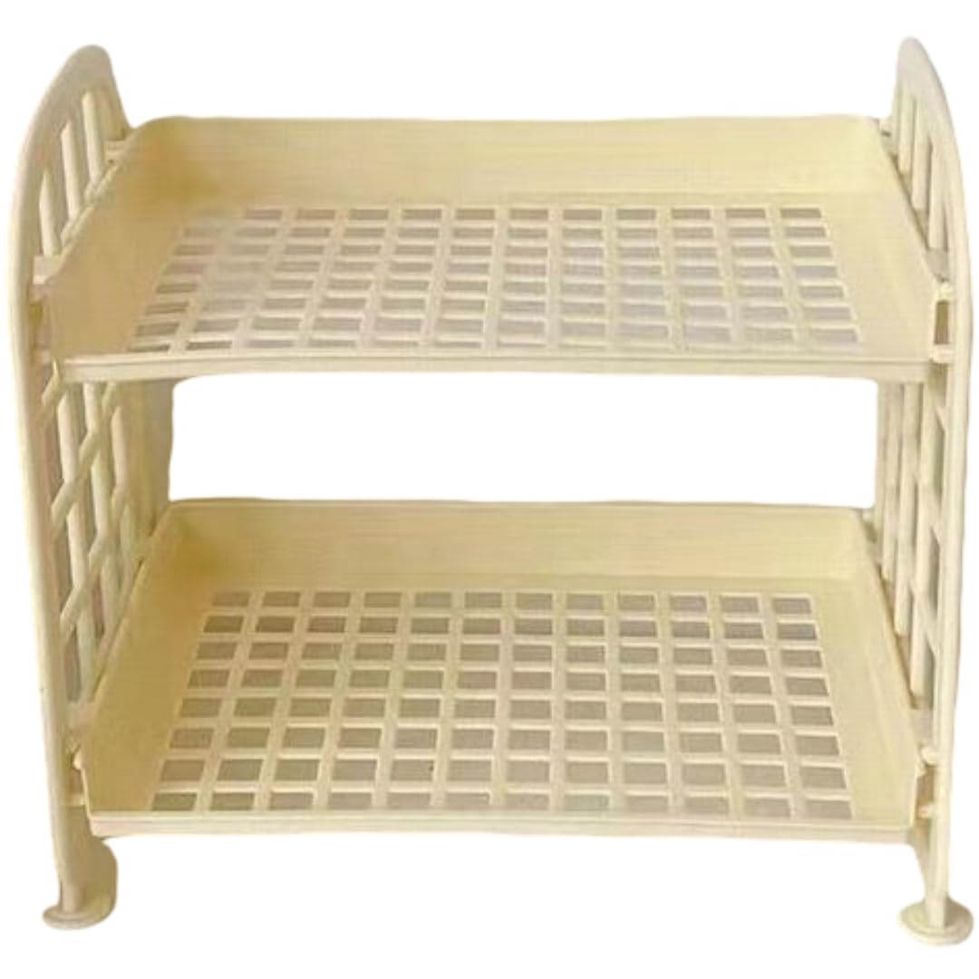 Plus Nao(プラスナオ) 卓上ラック 2段 収納ラック ミニシェルフ インテリア雑貨 小物収納 シンプル かわいい おしゃれ 棚 机上 組み立て 化