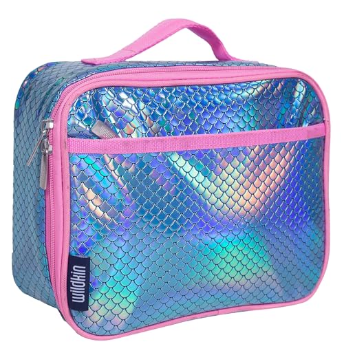Image of Wildkin Kids Insulated Lunch Box, Mermaid Scales | Insulated, wipe-clean lunch box - coordinates with matching Wildkin backpacks