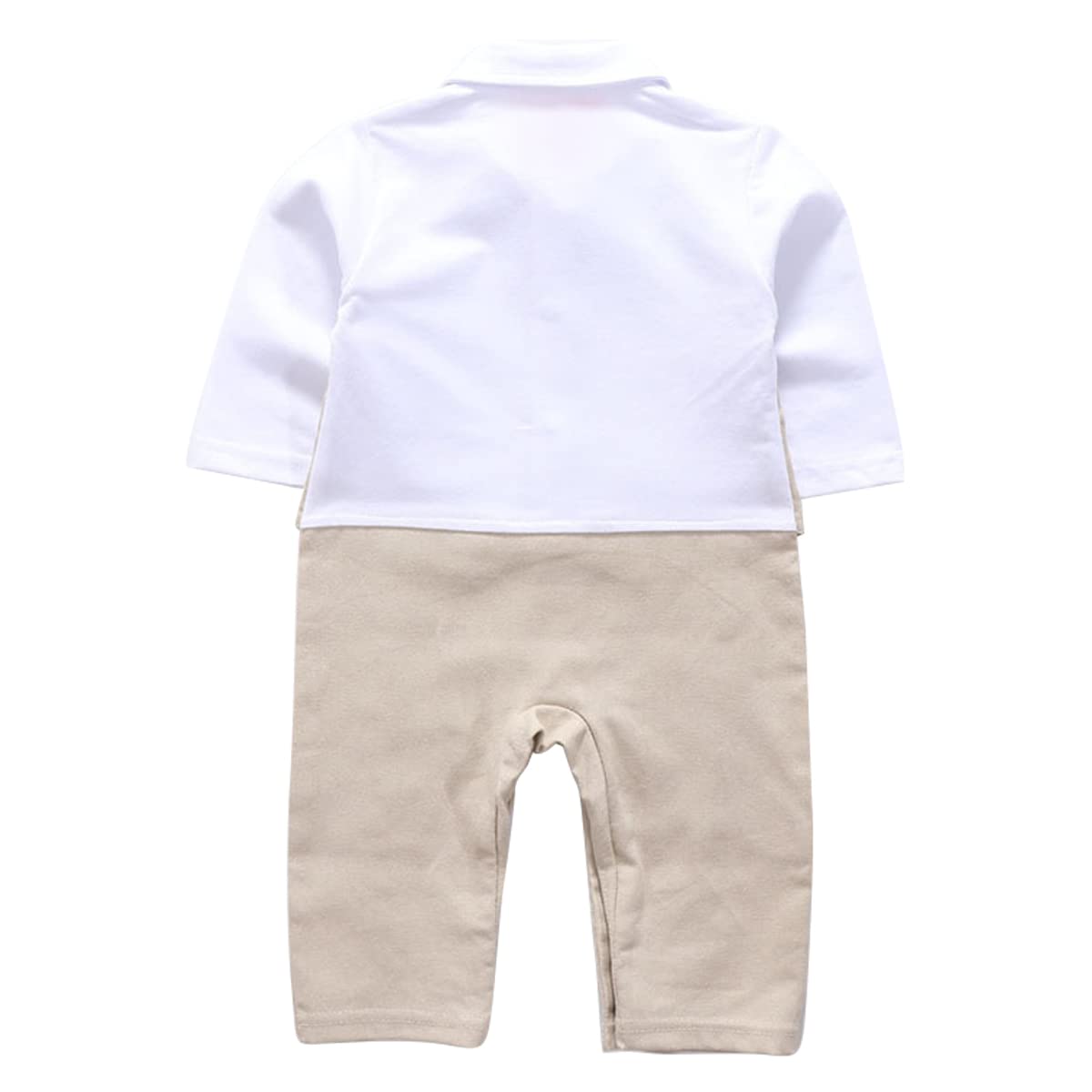 ZJXC Baby Boy Formal Clothes Outfit Tuxedo Christening Suit (Khaki,9-12 Months)