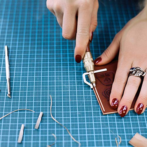 7 in 1 Leather Groover Tool and Cutting Knife Set Adjustable Stitching Groover Creasing Edge Beveler Grooving Tool Leather Edging Knife for DIY Leathercraft Cutting - Image 4