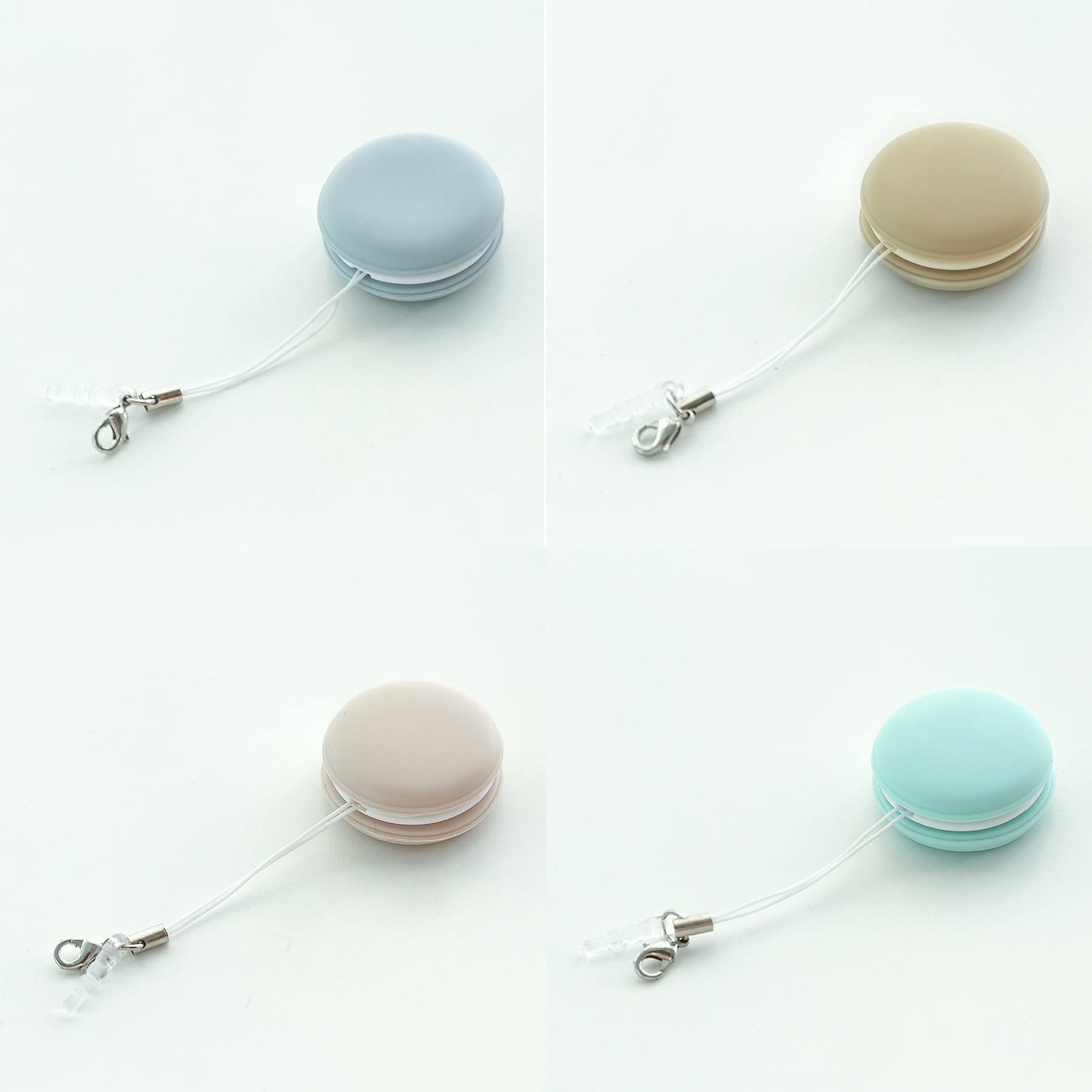 Portable Mini Macaron Cleaning Cloth Colorful Macaron Shape Mobile Phone Screen Cleaning Wipe Brush Key Pendant Cell Phone Computer Glasses Cleaner Cloth Handbag Pendant Keychain Charm (4PCS, Set A)