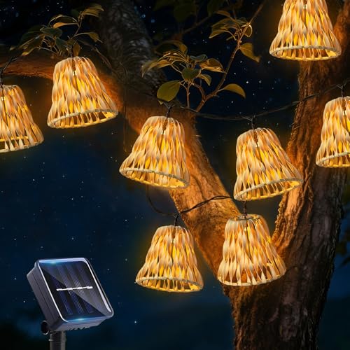 Guirlande lumineuse solaire d'extérieur à 10 LED - Résistante aux intempéries - 3,6 m -...