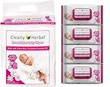 Clearly Herbal Baby Wipes, Rose Water Formula, made with Essential Oils and Natural Herbal Extracts, Bundle Pack 288 Plant Based Wipes (4 Packs x 72 Count)