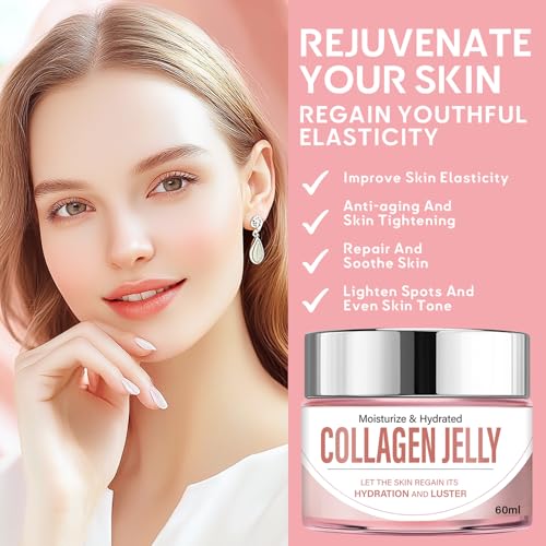 Collagen Jelly Cream,Collagen Cream With Niacinamide & Freeze Dried Hydrolyzed Collagen,Moisturizing and Anti-Aging, Reduces Fine Lines,Dullness, Korean Skin Care - Image 3