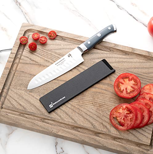 Restaurantware Sensei 8.5 X 2 Inch Knife Sleeve, 1 Bpa-Free Knife Protector - Fits Santoku And Chef's Knife, Felt Lining, Black Plastic Knife Blade Guard, Durable, Cut-Proof #TOP6