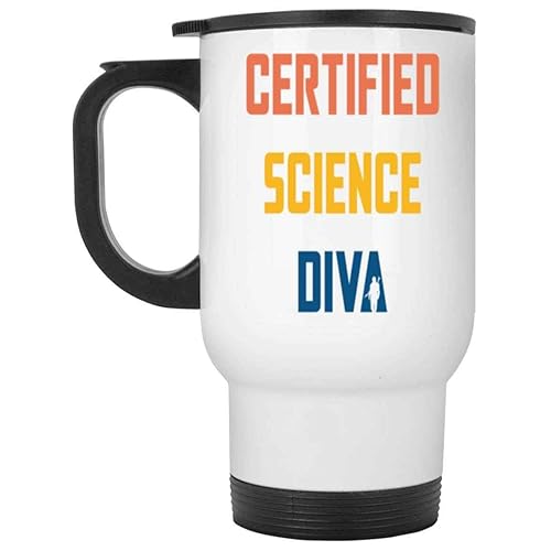 Miniatura 1 de Scientific Gift for Stem Graduates - Female Scientist Doctoral Thesis Ideas - Science Diva Gifts for Her - 14 Oz White Stainless Steel Travel Mug