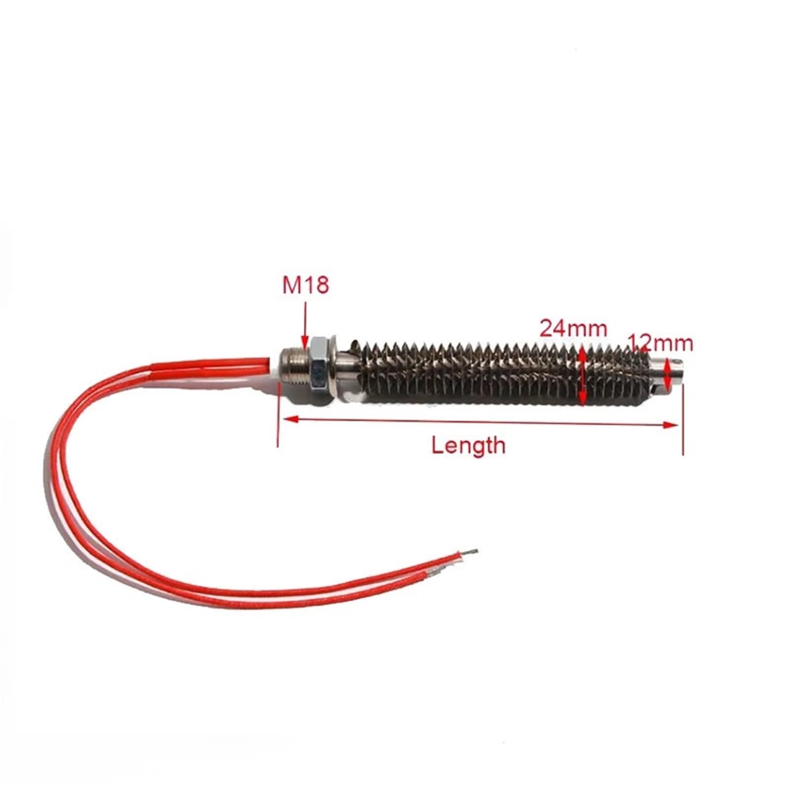 M18 Gewinde Heißluftheizelement 220 V 100/150/200/250/300 mm Elektroheizung 150 W 250 350 450 1 Stück(220V_200W 150MML)