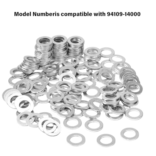 Image of Mudder 400 Pieces Aluminum Engine Oil Crush Washers 14 mm Drain Plug Gaskets (Compatible with Honda OEM 94109-14000 Part)