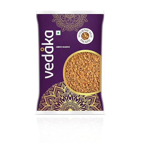 Image of Amazon Brand - Vedaka Sundekhani Raisins | 1 Kg | Rich in Iron & Vitamin B | High in Antioxidants Whole Natural Dry Grapes | Seedless Long Raisins | Whole Fruit Kishmish | No Added Sugar, Contains