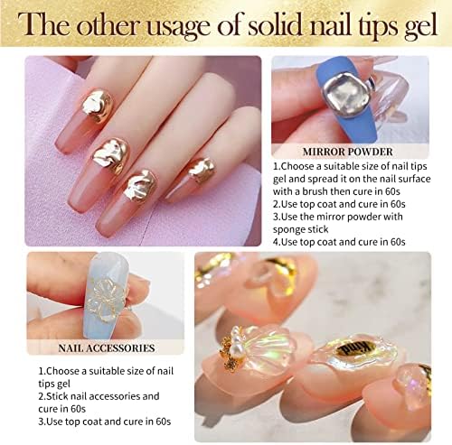 BORN PRETTY Solid Nail Tips Glue Gel Strong Nail Glue for Stick on Nails False Nail Glue Super Strong Nail Glue Nail Art Rhinestone Glue Gel