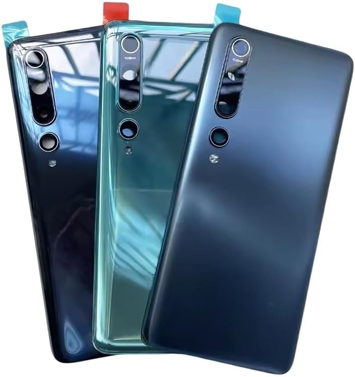 for Xiaomi Mi 10 5G Back Glass Battery Door Cover Replacement, Rear Housing Case with Camera Lens, for Mi 10 5G Rear Glass Panel Back Cover Repair Parts (10 Pro White)