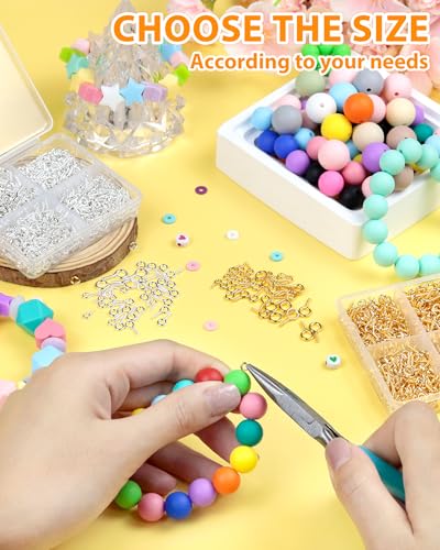 600pcs FIVEIZERO Small Screw Eye Pins for Jewelry Making & DIY Crafts, Mini Eyelet Screws for Art Projects & Bead Charms, Tiny Eye Hooks & Screw Eyes for Crafts (Gold & Silver, 3 Sizes) - Thumbnail 5