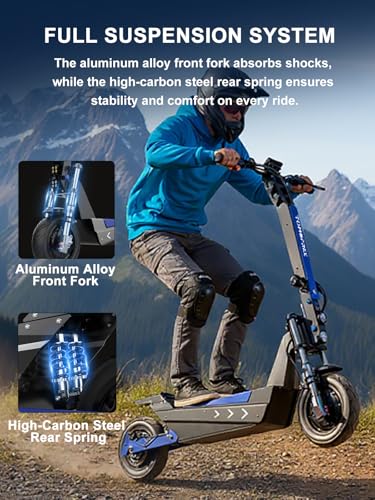 Image of 40 /50MPH Electric Scooter Adults, 3000W /6000W Motor, 60V35Ah, 84Nm, 55Miles Fast Sports Dual Motor Escooter, 11 inch Foldable Off-Road E Scooter, Hydraulic Brakes