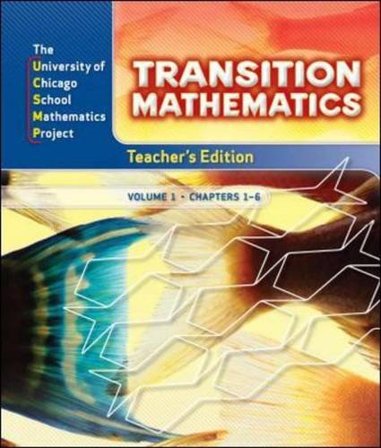 Transition Math Textbooks Transition Mathematics: Teacher's Edition 2 Volume Set (UCSMP ...