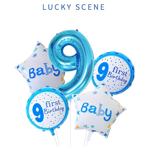 Image of 40 Inch Blue Number Balloons, Helium Mylar Foil Number Balloons for Birthdays, Number 9 Balloon for Party Wedding Bachelorette Birthday Bridal Shower Graduation Anniversary Celebration Party