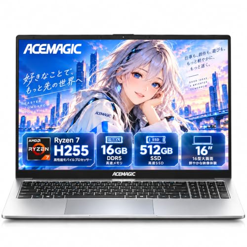 Amazon.co.jp: ACEMAGIC ノートパソコンAMD Ryzen 7 H255 Radeon 780M