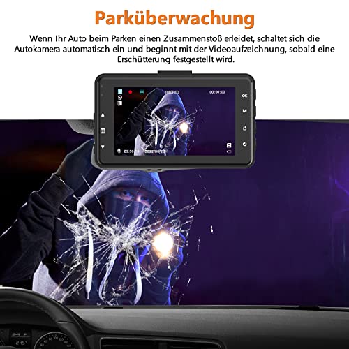 Autokamera ERIDAX 1080P FHD Dashcam mit SD-Karte und 3 Zoll Bildschirm