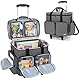 CURMIO Scrapbook Rolling Totes, Scrapbooking Aufbewahrungstasche mit Abnehmbarem Trolley, Handarbeitstasche für Scrapbooking-Zubehör und Bastel, Grau