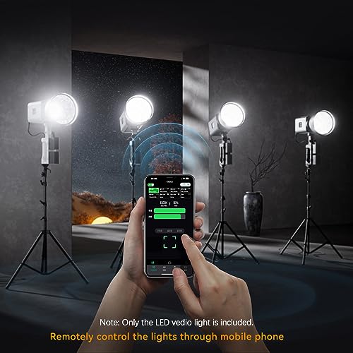 Image of YNLUX200 Handheld LED Video Light 200W High Power Photography Light 5600K Color Temperature with COB Bead 12 Lighting Scene Effects 2.4G Wireless System Support BT Connection