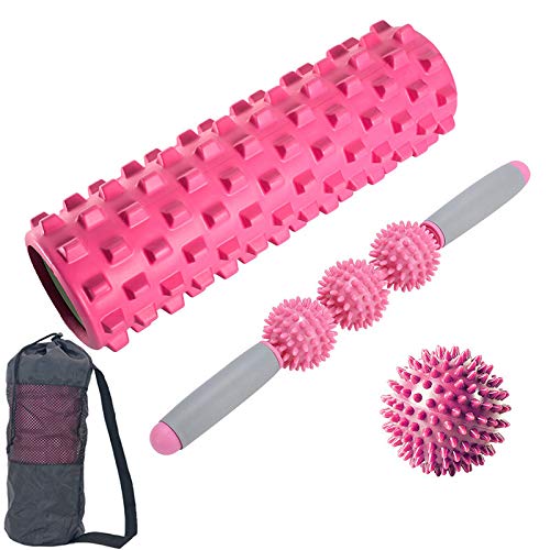 Amazon | 4点セットフォームローラーヘルスバブルシャフトヨガの柱狼の