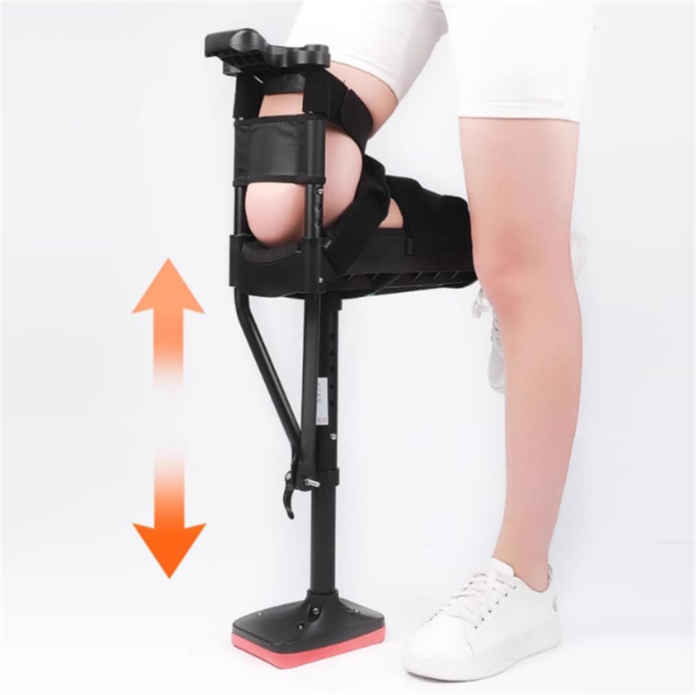 Hands Free Crutch, Ankle Fracture Walker Height Adjustable Knee Crutches for Adults Non-Slip Assistive Device Walking aids,Leg Support,Freedom Leg Brace,Right Leg