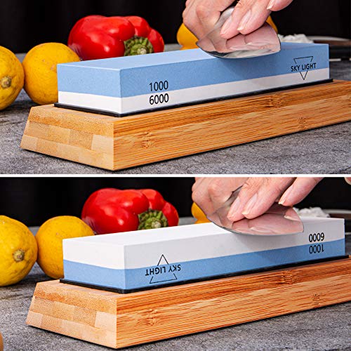 image for SKY LIGHT Knife Sharpening Stone, Safe Knife Sharpening Set, Whetstone
