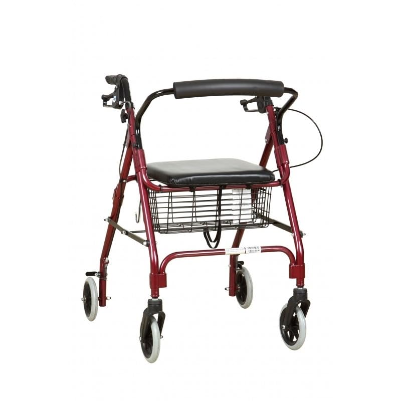 OR8 Wellness 4 Wheel Rollator | Foldable Mobility Walking Aid for Adults Seniors with Padded seat | Indoor Outdoor Rollator Lightweight Disability Walker with Storage Bag