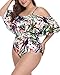 Wavely Plus Size One Piece Swimsuits for Women Tummy Control Ruffle Bathing Suits Swimwear Apricot 20 Plus