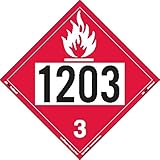 Labelmaster ZT2-1203 UN 1203 Flammable Liquid Hazmat Placard, Tagboard (Pack of 25)
