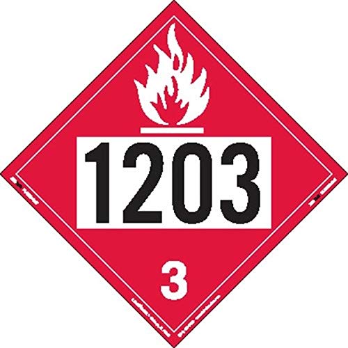 Labelmaster ZT2-1203 UN 1203 Flammable Liquid Hazmat Placard, Tagboard (Pack of 25)