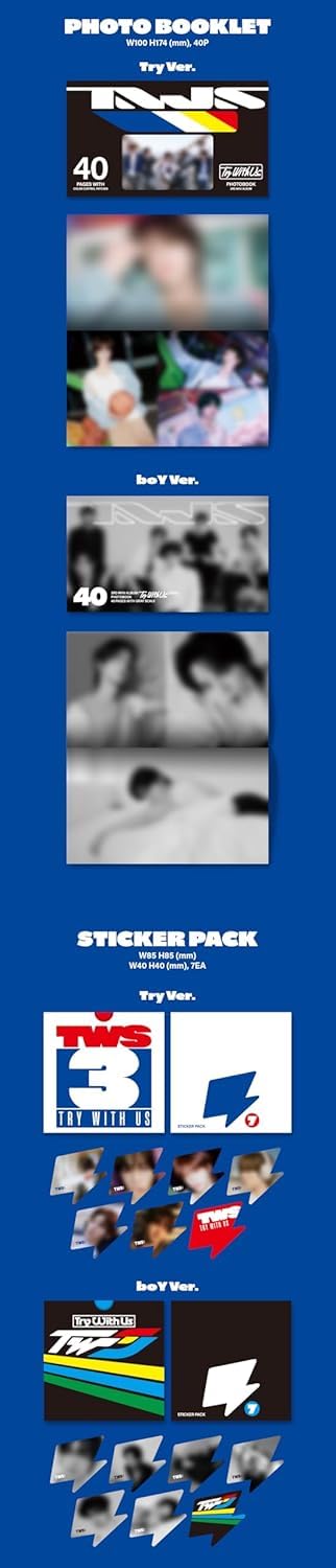 TWS TRY WITH US 3rd Mini Album with Tracking Sealed (Standard Set(Try+boY)) + Extra photocards