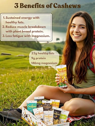 Image of Cashews Roasted Lightly Salted - Snacks for Adults, Whole Nut (No Mixed), Oil Free, Farm Fresh, Plant Based Protein, Promote Heart Health & Weight Loss, Only Nuts & Sea Salt, 17.64 oz (Pack of 1) (10 Flavors)