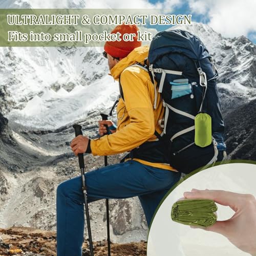 Image of Emergency Sleeping Bag - Portable Emergency Blanket for Survival Gear, Thermal Bivy Sack with D-Type Buckle, Waterproof & Lightweight for Camping, Hiking, Outdoor (2 /3 /5 Pack)
