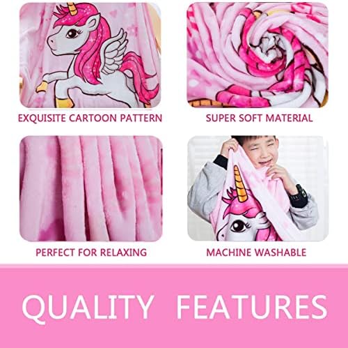 Unicorn Blanket Pink Blanket for Girls Kids Toddler Baby, Bilibunny Soft Warm Flannel Cozy Fuzzy Fluffy Plush Fleece Throw Blanket for Couch Sofa Bed Travel Camping & Gift for Birthday Party Christmas