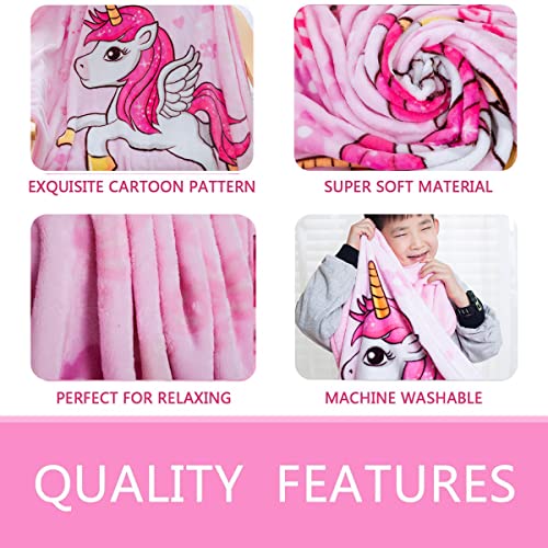 Unicorn Blanket Pink Blanket For Girls Kids Toddler Baby, Bilibunny Soft Warm Flannel Cozy Fuzzy Fluffy Plush Fleece Throw Blanket For Couch Sofa Bed Travel Camping & Gift For Birthday Party Christmas #TOP3