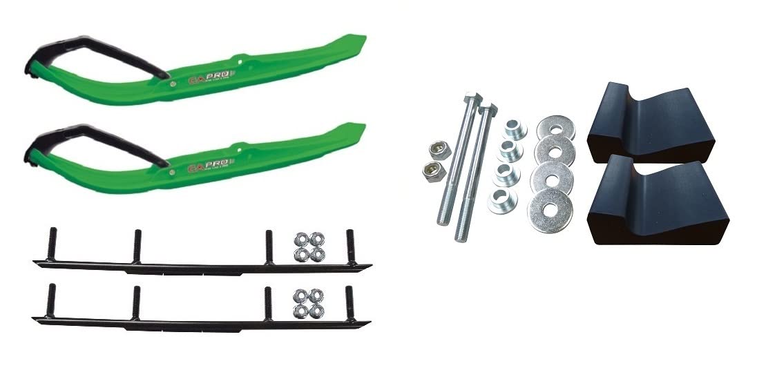 C&A Pro Green MTX Snowmobile Skis w/ 6
