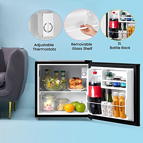 Comfee' 1.7 Cubic Feet All Refrigerator Flawless Appearance/Energy Saving/Adjustale Legs/Adjustable Thermostats For Home/Dorm/Garage [Black] #TOP3