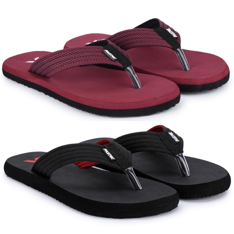 Fason Men Slippers Soft Comfortable Stylish And Anti Skid Mens Flip-Flops With 2 Shades Strap Slippers For Men | Styles | Daily Use (Pack of 2) (Wine Black::Black Red, UK-9) (B0CKF9VRCW) Amazon Price History, Amazon Price Tracker