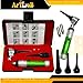 Pro Veterinary Otoscope Set with Specula Tips & Extra LED Bulbs, Colored Handle | Animal Diagnostics Examination Set for Veterinary Students (Green)