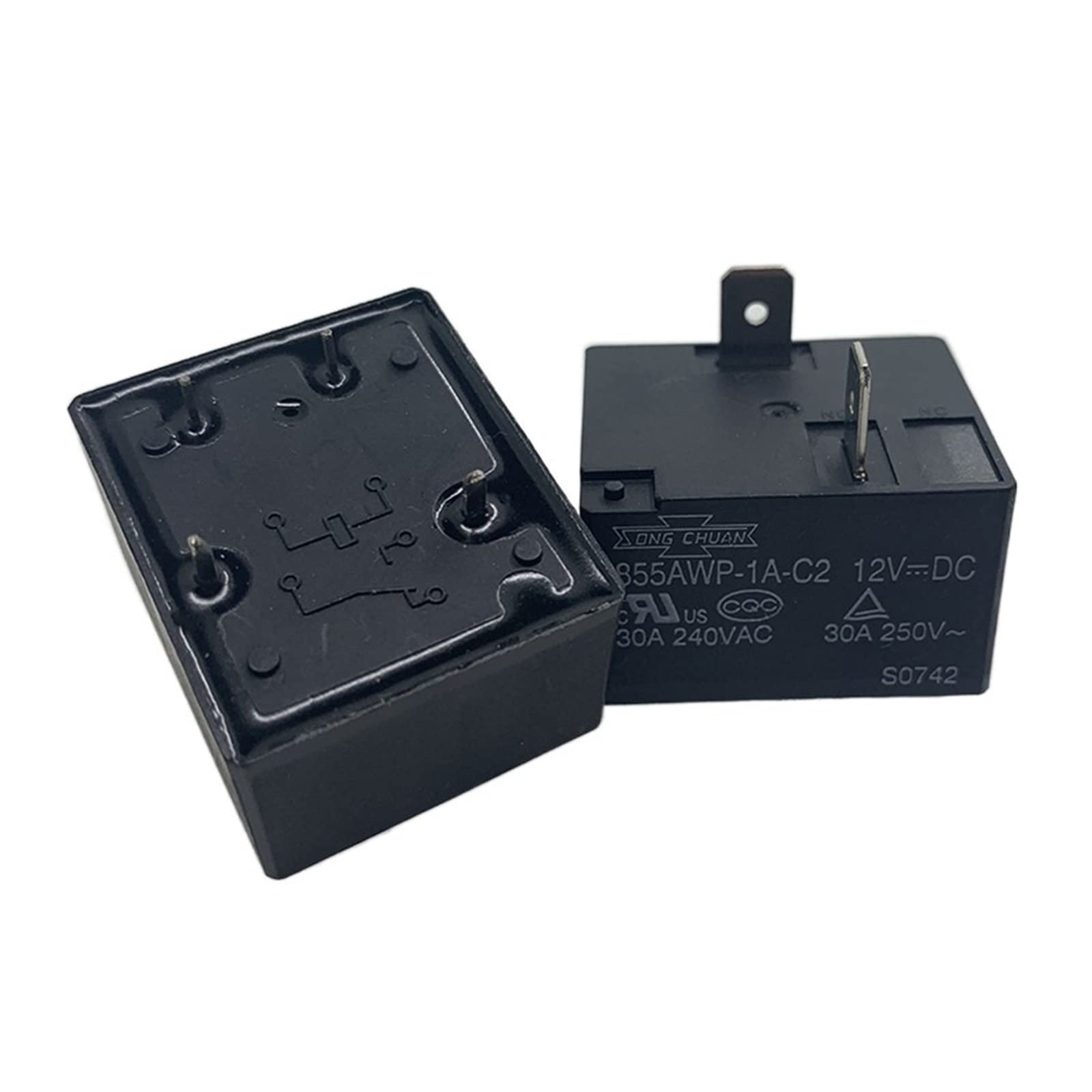 2-Pack 855AW-1A-C1 Relay – 12V Or 24V, 4-Pin, 30A – Current Monitoring Electrical Control Relay