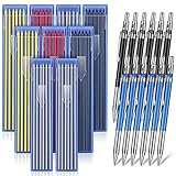 Nezyo 12 Pieces Welder Pencil with 108 Pieces Round Refills Mechanical Metal Pencil Marker with Built in Sharpener Pen for Construction Workers, Metal Work, Plumbers, Framers