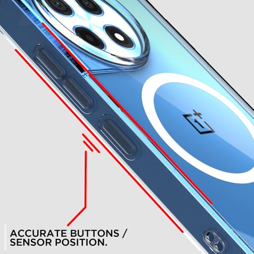 Image of Pikkme Back Cover for OnePlus 12R 5G Mag-Safe Shockproof PC + TPU Protective Case Magnetic Support Bumper Case (Transparent Mag-Safe)
