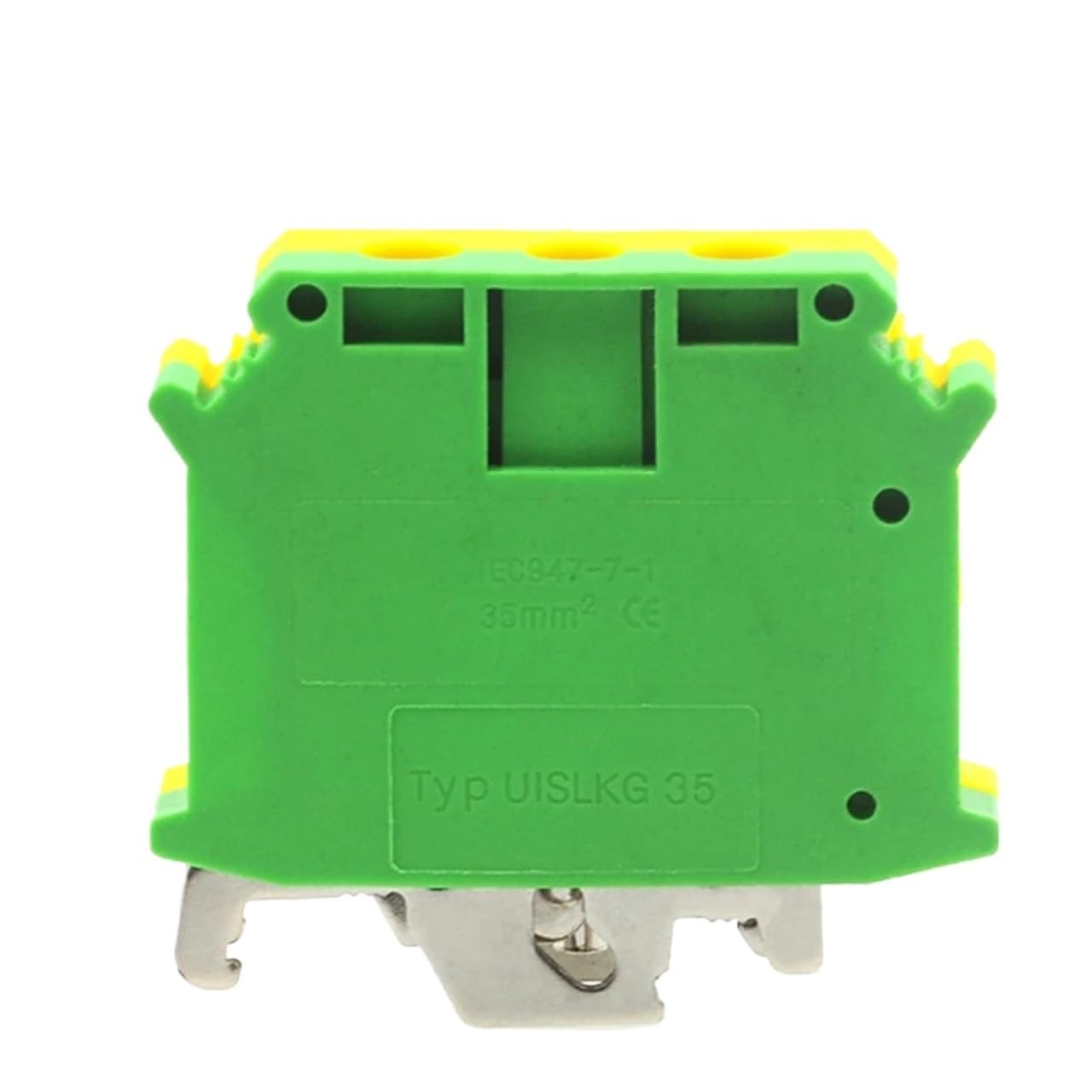 1 Pz USLKG35 Morsettiera di terra Vite su guida DIN UK-35B UK-35N Giallo Verde Connettore di terra 35mm2 (Color : USLKG35 for UK-35N)