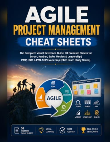 Agile Project Management Cheat Sheets: The Complete Visual Reference Guide — 30 Premium Sheets for Scrum, Kanban, SAFe, Metrics & Leadership | PMP, PSM & PMI-ACP Exam Prep (PMP Exam Study Series) image 2
