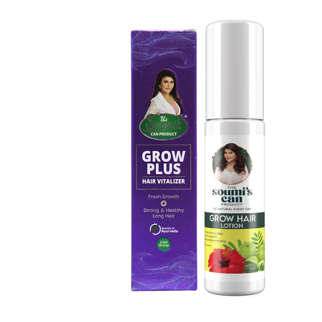 THE SOUMI'S CAN PRODUCT GROW PLUS HAIR VITALIZER (100 ML) & GROW HAIR LOTION (100 ML)
